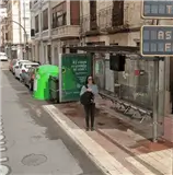 Marquesina publicitaria en la calle Herrero, junto a la calle Mayor de Castellón